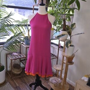 Diane von Furstenberg Pink & Orange Fit and Flare Dress Size 0